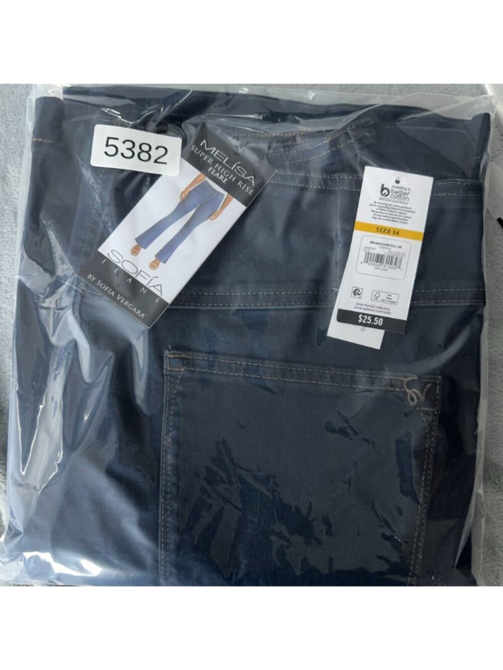 Sofia Jeans By Sofia Vergara Melisa Super High-Rise Flare Jeans Size 14 Pull On - Picture 12 of 12